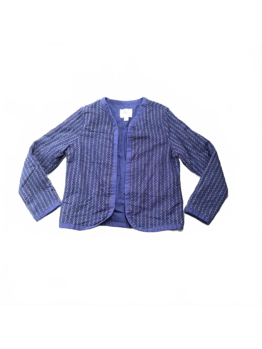 Old Navy Navy Blue Patterned Open Front Jacket Size Small